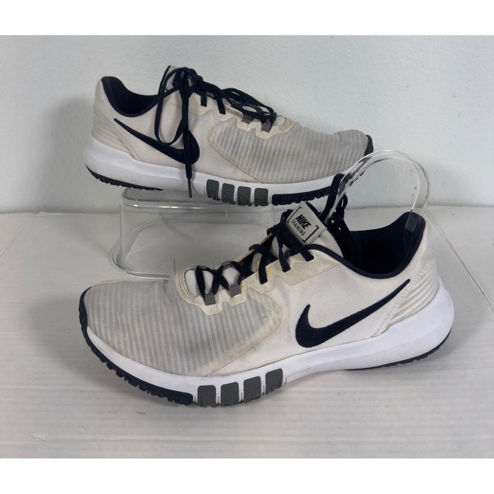Nike Flex Control 4 Training Shoes Mens 11 White Black Sneaker Running